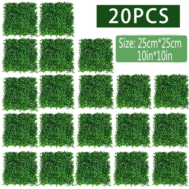 Artificial Plants Grass Wall Panel Boxwood Hedge Greenery UV Protection Green Decor Privacy Fence Backyard Screen Wedding