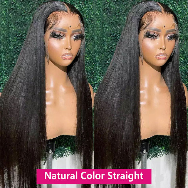 13x4 Chocolate Brown Straight Lace Front Wig 220% Hd Transparent Lace Frontal Wig Pre Plucked Colored Human Hair Wigs For Women