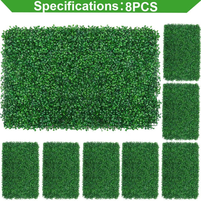 Artificial Plants Grass Wall Panel Boxwood Hedge Greenery UV Protection Green Decor Privacy Fence Backyard Screen Wedding