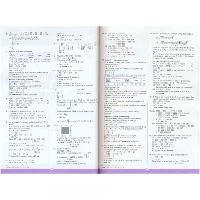 6PCS Singapore SAP Mathematical Olympiad Training Book Real Question Math Workbook Level 1 2 3 4 5 6