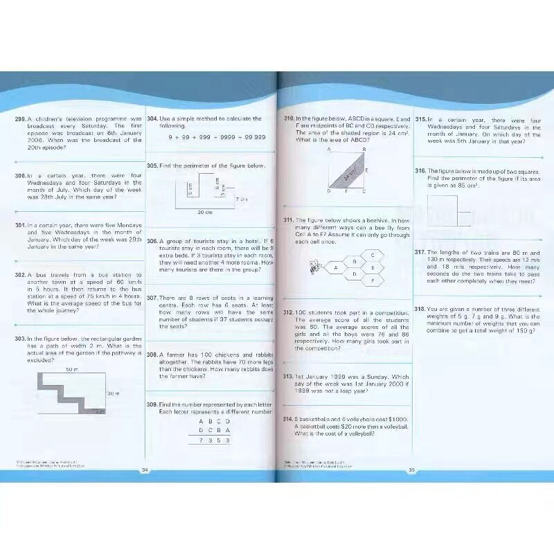 6PCS Singapore SAP Mathematical Olympiad Training Book Real Question Math Workbook Level 1 2 3 4 5 6