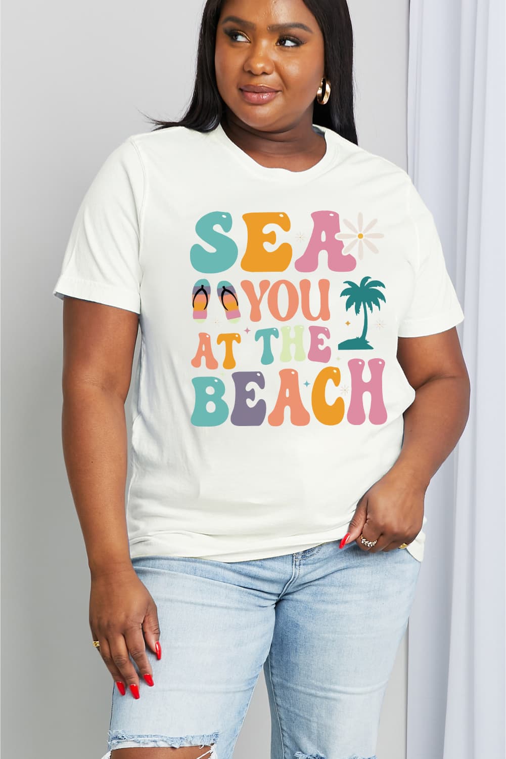 Simply Love Full Size SEA YOU AT THE BEACH Graphic Cotton Tee
