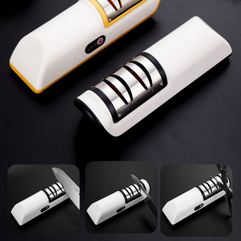 USB Electric Knife Sharpener Automatic Adjustable Rechargable Kitchen Knives Scissor Home Fast Sharpening Kitchen Tools Grinder