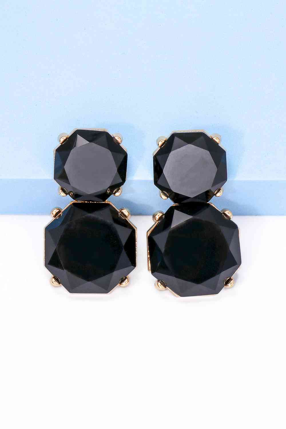 Geometrical Shape Zinc Alloy Frame Dangle Earrings