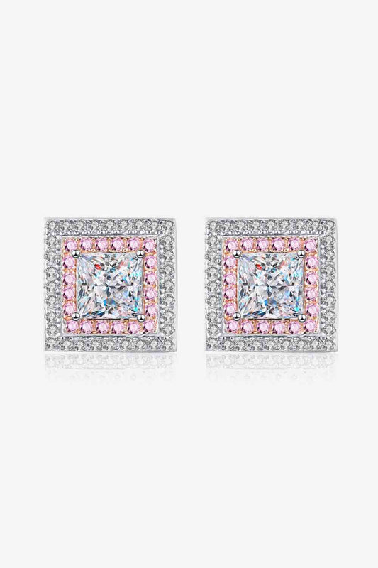 Moissanite Square Stud Earrings