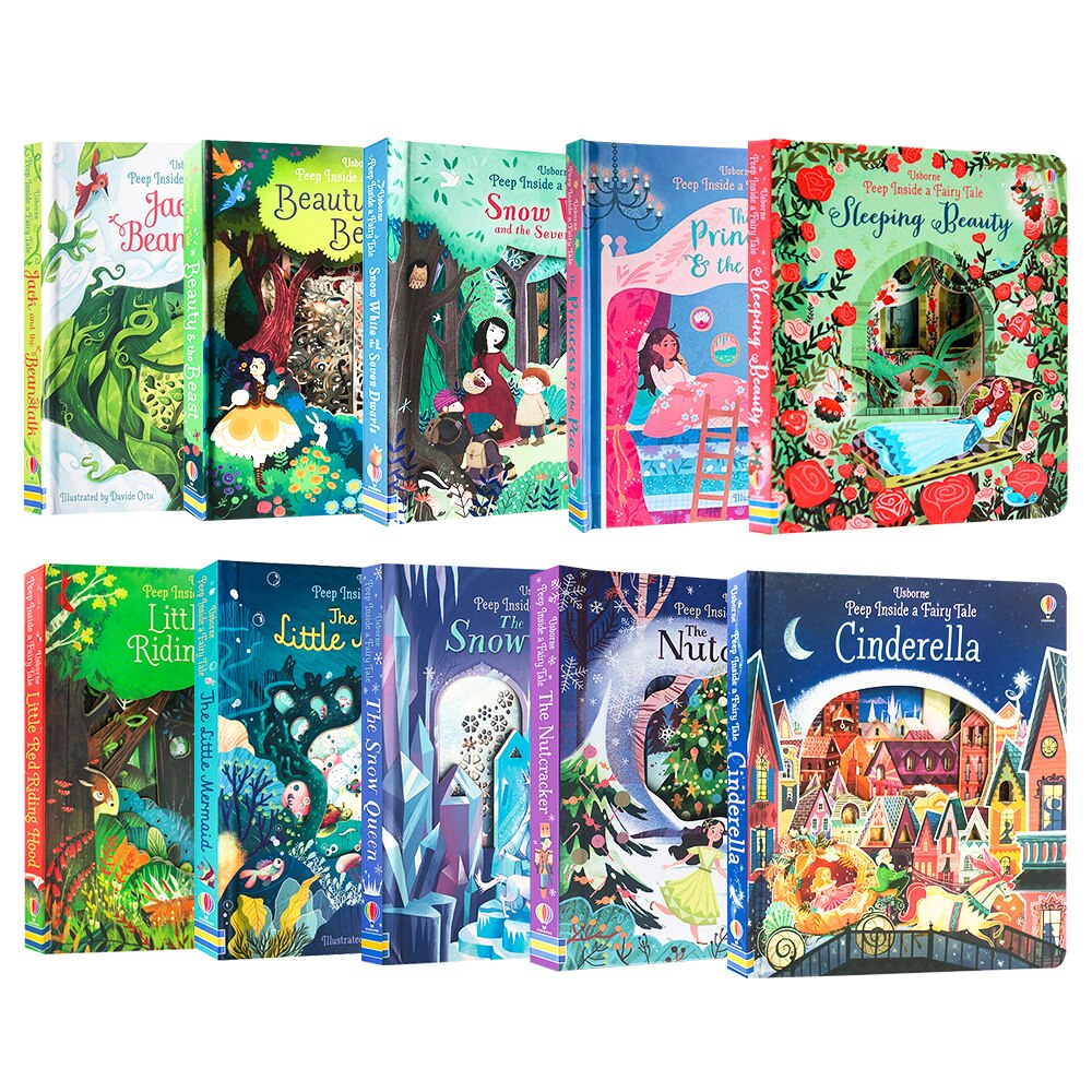 10 Books/set Usborne Peep Inside Fairy Tales Children Books