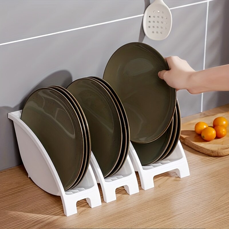 1pc New Plate Drying Rack Kitchen Cabinet Organizer Bowl Pot Lid Stand Dish Shelf Storage Holder Drainer Tray Kitchen Accessorie