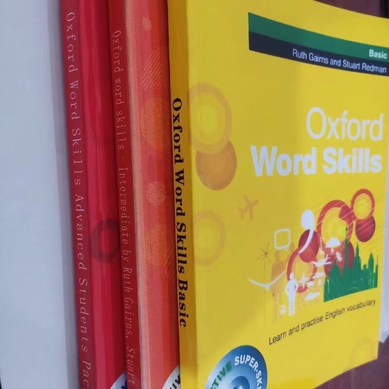 3PCS Full Color Oxford Word Skills Basic / Intermediate / Advanced Learn and Practise English Vocabulary Textbook Workbook