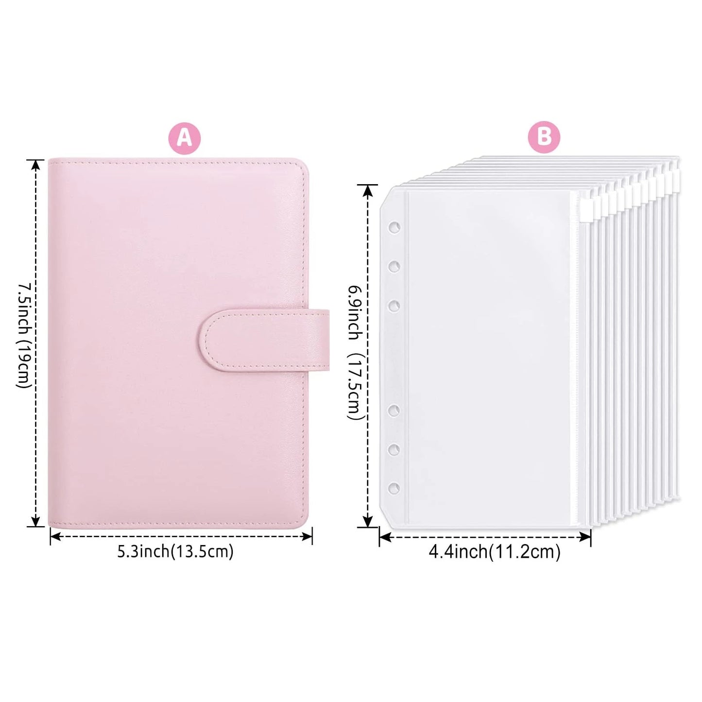 New Budget Planner Cash Envelope Savings Money 6 Holes Binder for Financial Management A6 PU Loose-leaf Notebook Binder Housing