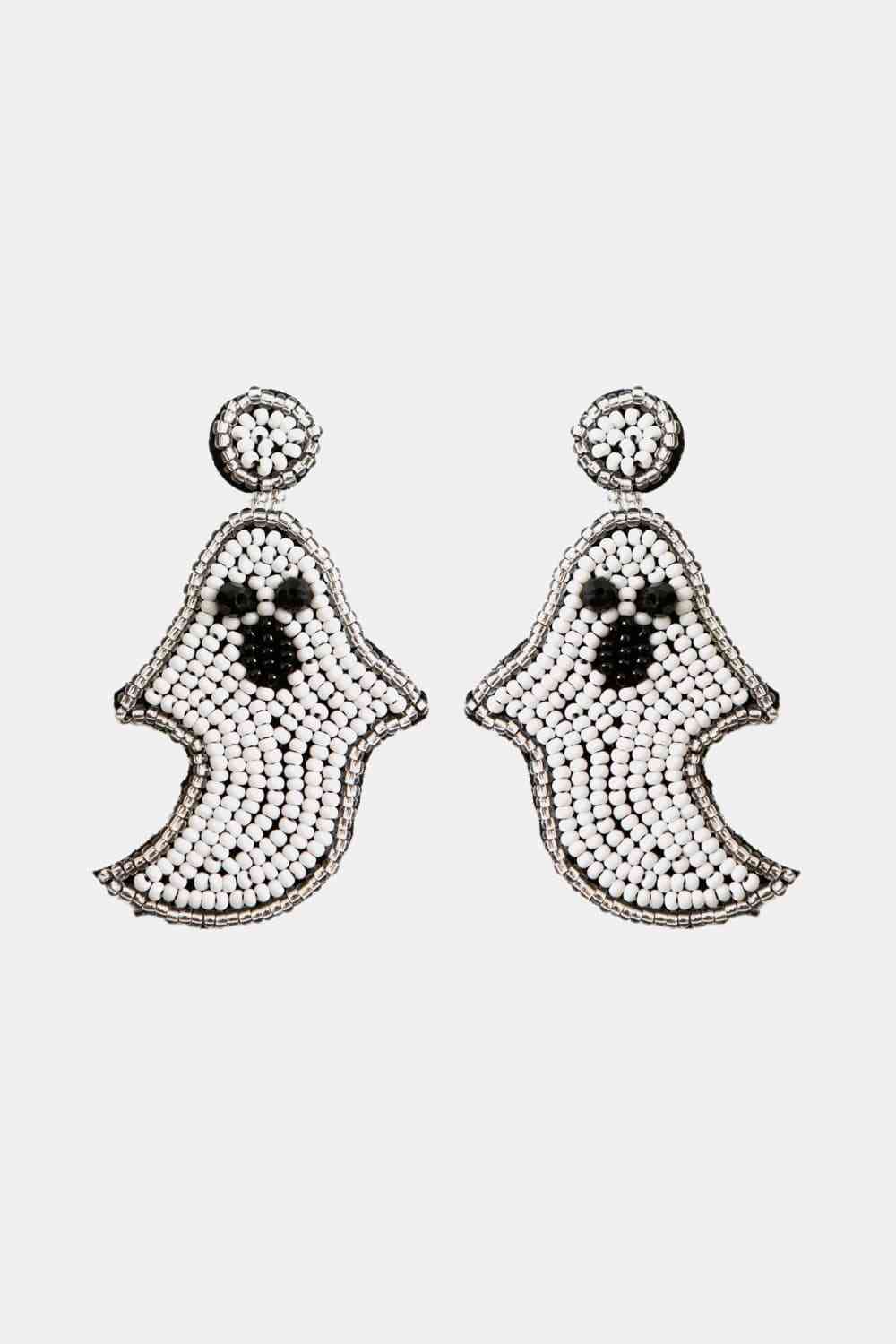 Ghost Shape Beaded Dangle Earrings