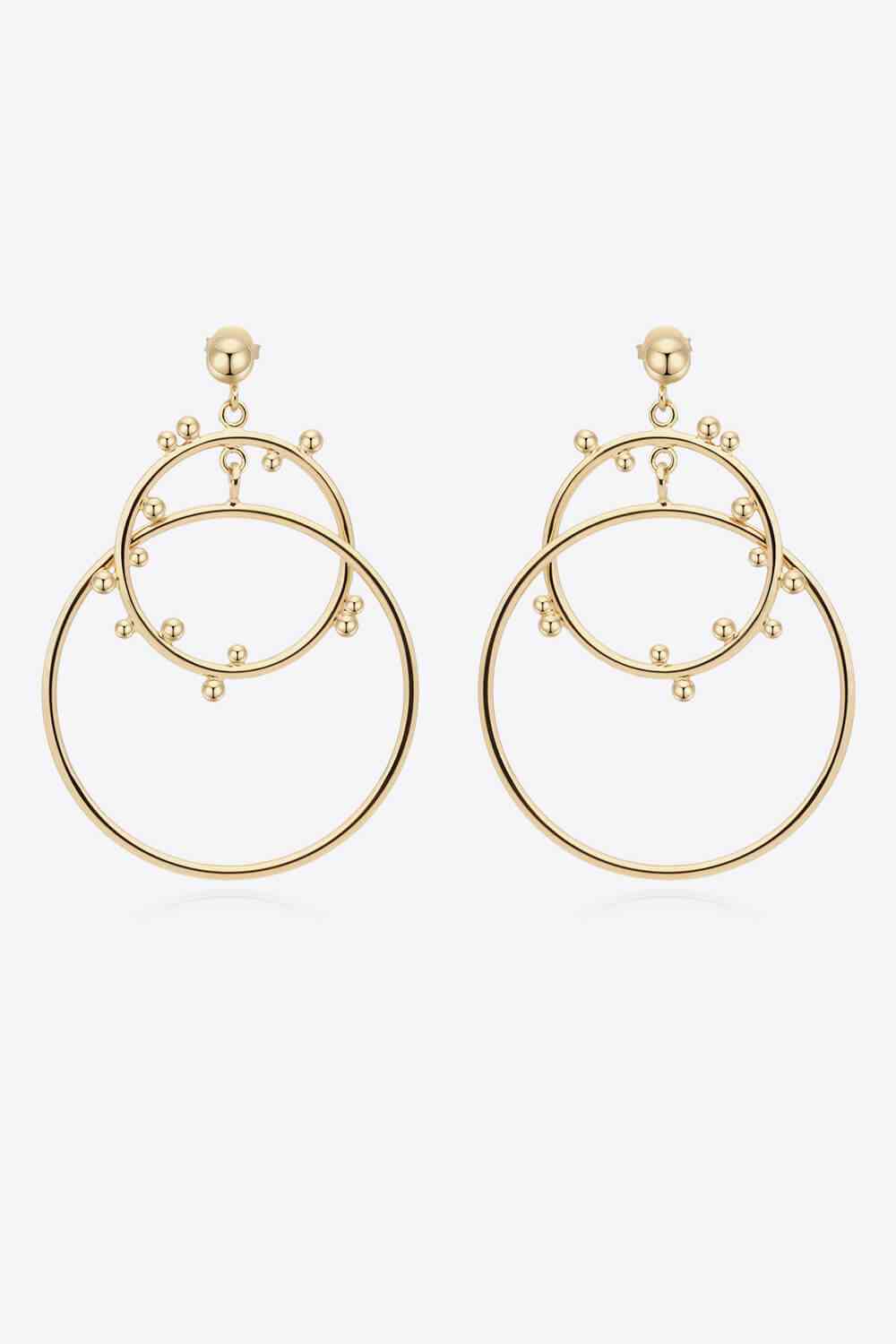 18K Gold-Plated Double Hoop Drop Earrings