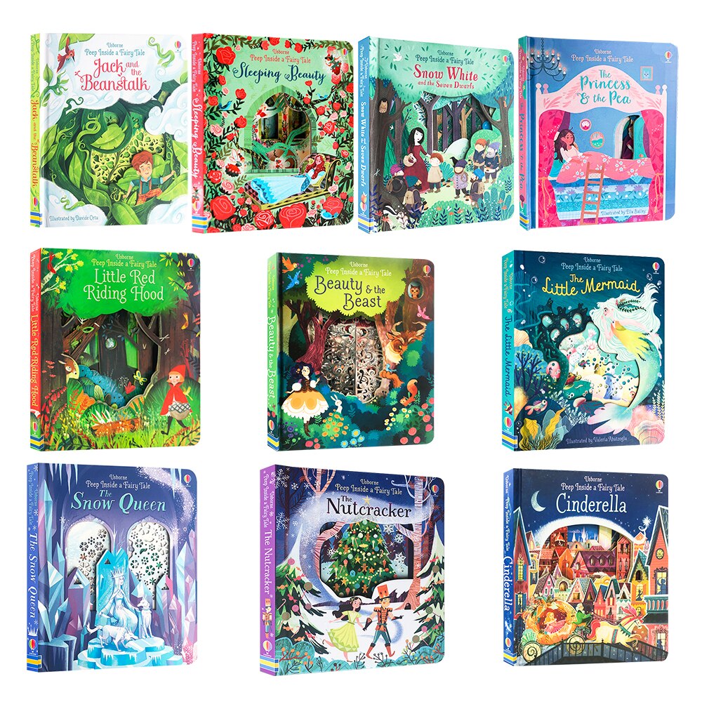 10 Books/set Usborne Peep Inside Fairy Tales Children Books