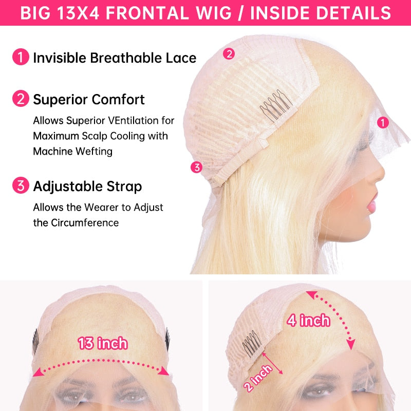 613 Human Hair 13x4 Lace Front Frontal Wig Straight Transparent 13x6 Frontal Wigs for Women 4x4 Lace Closure Wig 32 34 36 Inches
