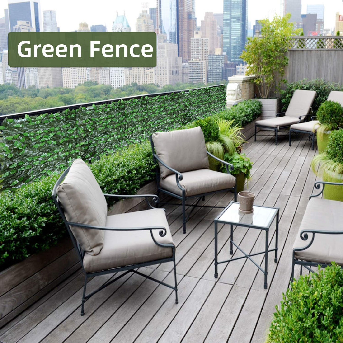 Artificial plants Ivy Privacy Fence 19.7x118in Artificial Hedges Fence Faux plant Vine Leaf Decoration for Outdoor Garden Decor