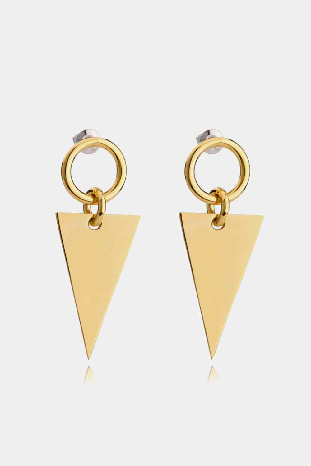 Stainless Steel Triangle Dangle Earrings