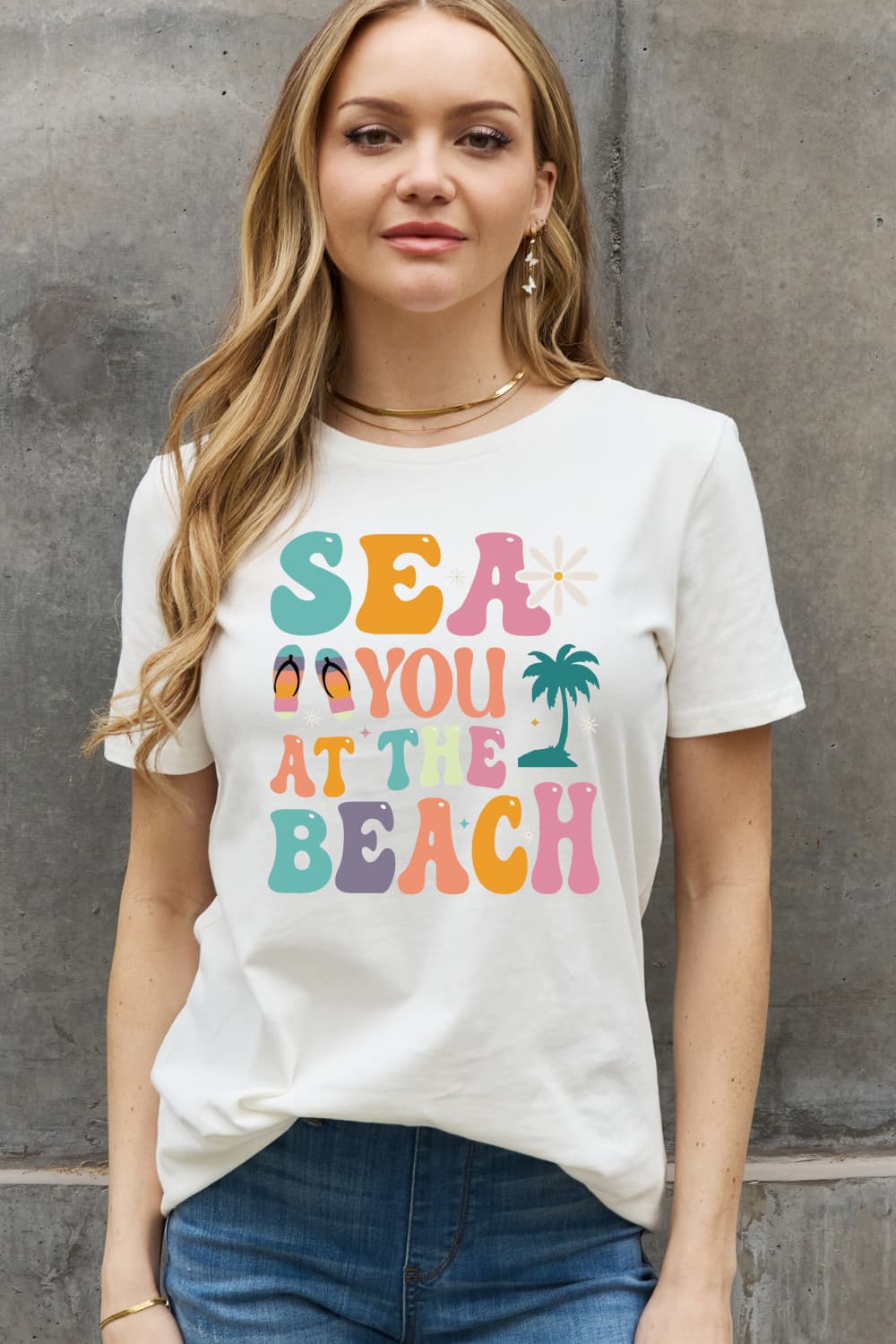 Simply Love Full Size SEA YOU AT THE BEACH Graphic Cotton Tee
