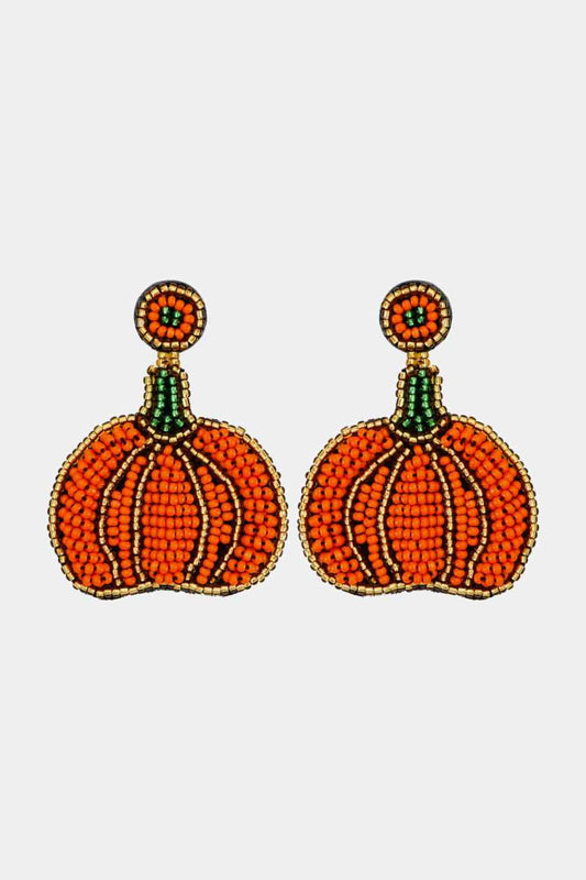 Beads Detail Pumpkin Shape Dangle Earring