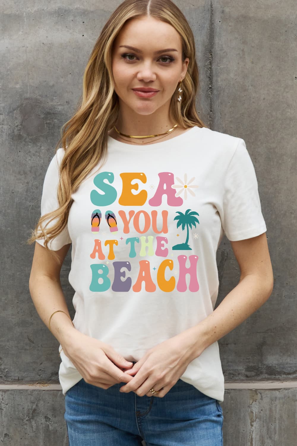 Simply Love Full Size SEA YOU AT THE BEACH Graphic Cotton Tee