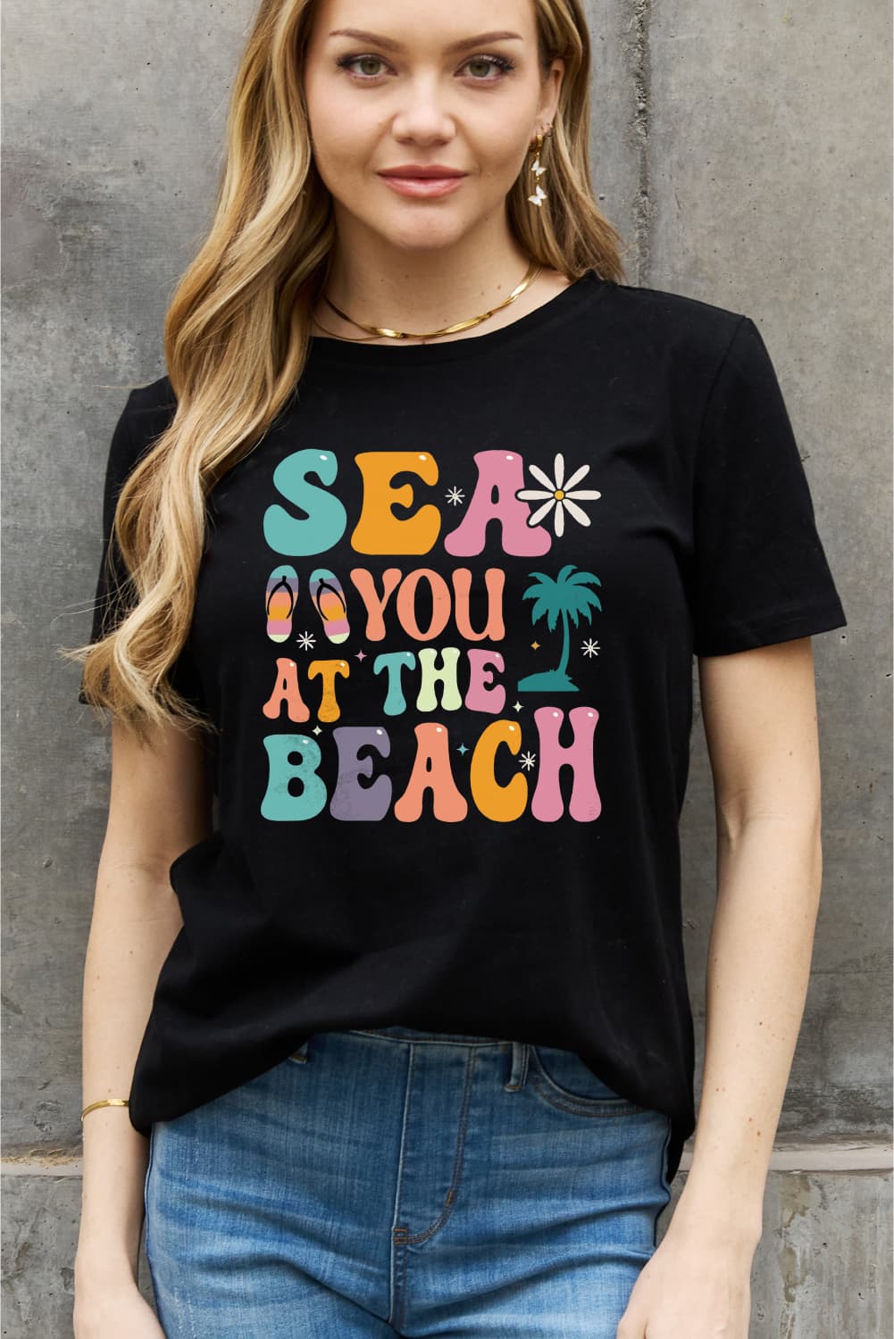 Simply Love Full Size SEA YOU AT THE BEACH Graphic Cotton Tee