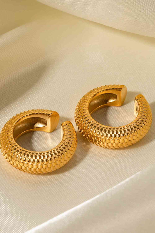 Scale Stainless Steel Cuff Earrings