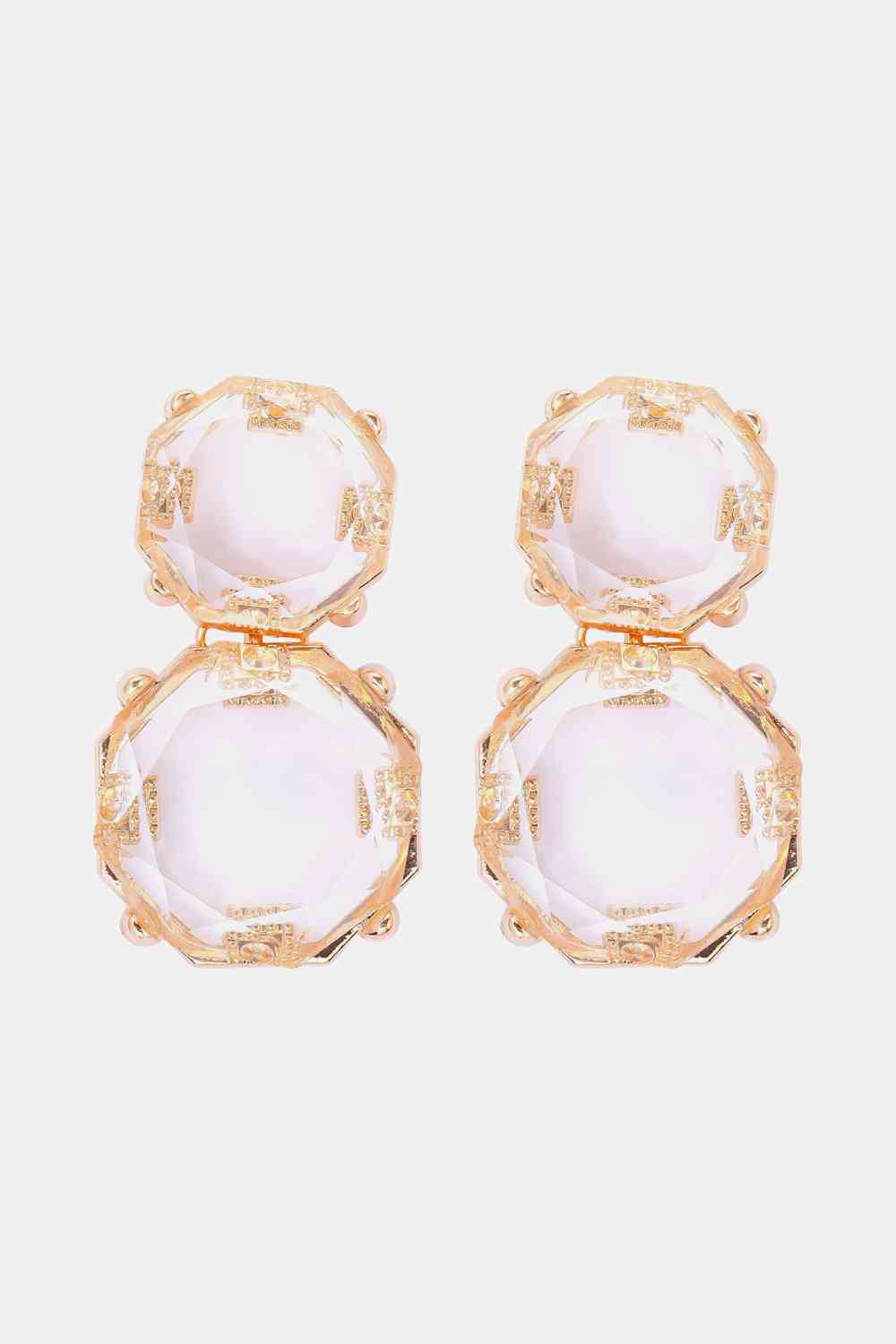 Geometrical Shape Zinc Alloy Frame Dangle Earrings