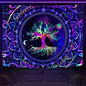 Black Light Tapestry Uv Reactive Psychedelic Skull Mushroom Wall Hanging Hippie Tapestry For Bedroom Home Decor Wall Decoration