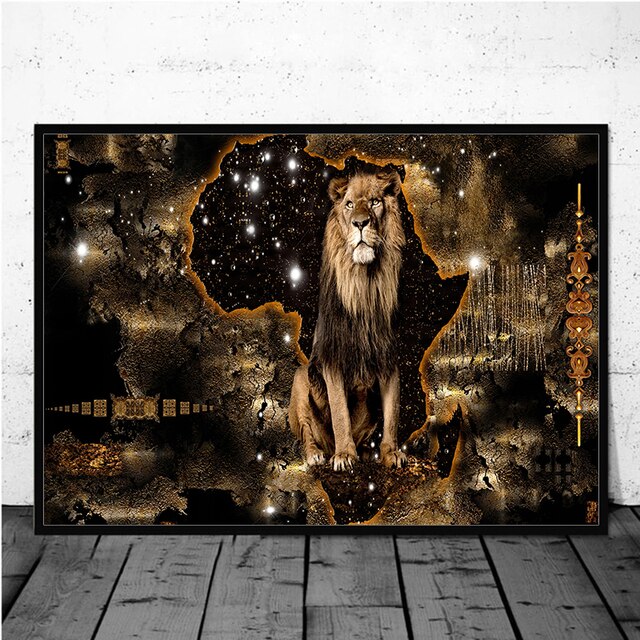 Abstract Lion Canvas Painting Print Street Graffiti Classic Animals Wall Art Posters Modern Pattern Wall Decoration Home Decor