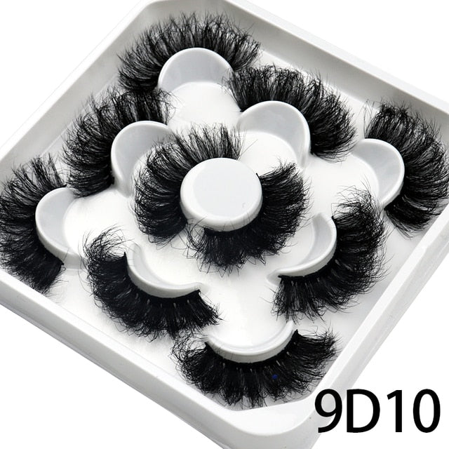 5 Pairs 25mm 3D Mink Lashes Bulk Russian Volume Fluffy Natural False Eyelashes Thick Dramatic Mink Eyelashes Wholesale maquiagem