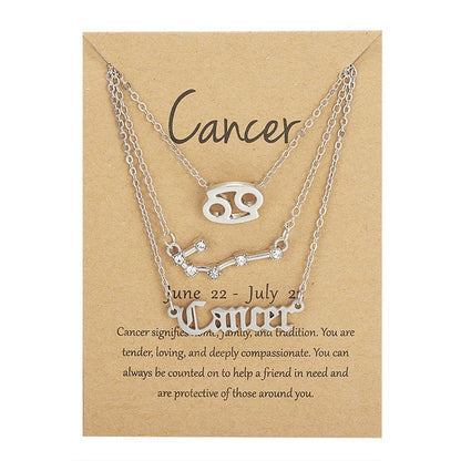 Zodiac Sign Necklace With Cardboard Card