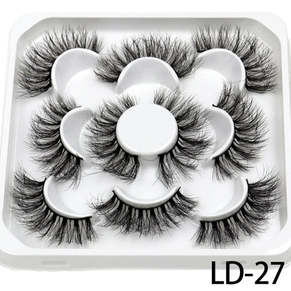 5 Pairs 25mm 3D Mink Lashes Bulk Russian Volume Fluffy Natural False Eyelashes Thick Dramatic Mink Eyelashes Wholesale maquiagem