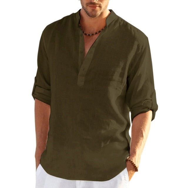 Men's Linen Long/Short Sleeve Shirt