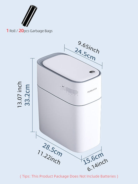 14l Smart Bathroom Trash Can Automatic Bagging Electronic Trash Can White Touchless Narrow Smart Sensor Garbage Bin Smart Home