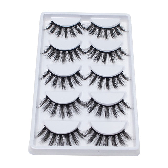 5 Pairs 25mm 3D Mink Lashes Bulk Russian Volume Fluffy Natural False Eyelashes Thick Dramatic Mink Eyelashes Wholesale maquiagem