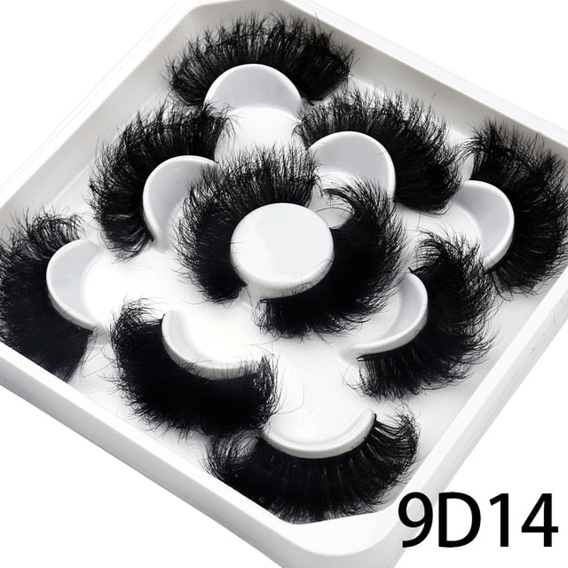 5 Pairs 25mm 3D Mink Lashes Bulk Russian Volume Fluffy Natural False Eyelashes Thick Dramatic Mink Eyelashes Wholesale maquiagem