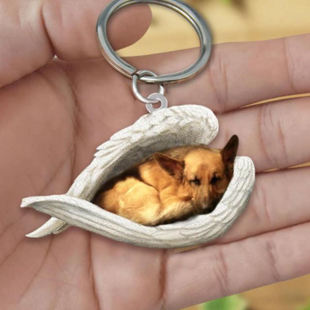 Dog Sleeping Angel Keychains