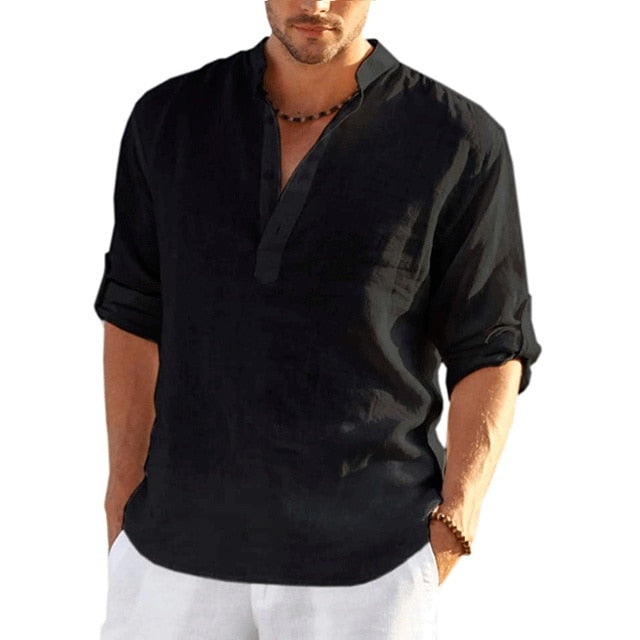 Men's Linen Long/Short Sleeve Shirt