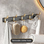 Black Gold Towel Rack Toilet Brush Holder Self Adhesive Bath Towel Rack Paper Holder Towel Bar Hanger Hooks Bathroom Accessories