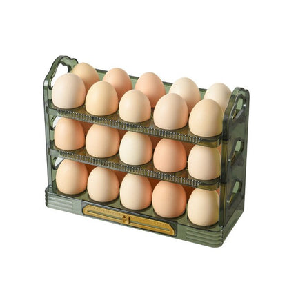 3-layer Egg Rack Egg Storage Box With Handle Refrigerator Egg Tray Overturned Kitchen Egg Storage Container Fresh-keeping Box