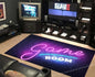 Gaming Room Rug Neon Gamer Carpet Living Room Bedroom Coffee Table Area Rug Home Decor Floor Mat Boys Girls Room Non-slip Mat
