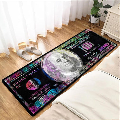 Dollar Money Motorcycle Display Carpet Work Floor Garage Racing Electric Vehicle Mat Entrance Doormat Living Room Rug Home Decor