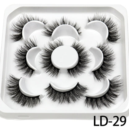 5 Pairs 25mm 3D Mink Lashes Bulk Russian Volume Fluffy Natural False Eyelashes Thick Dramatic Mink Eyelashes Wholesale maquiagem