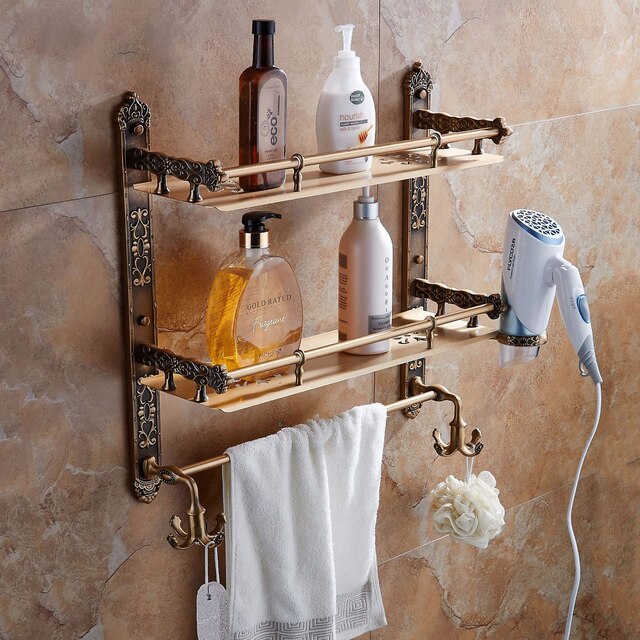 Aluminium Towel Cup Holder Serviettes Salle Bain Kitchen Bathroom Toalha Banheiro Toallero Adhesivo Towel Rack Wall Rack Shelf