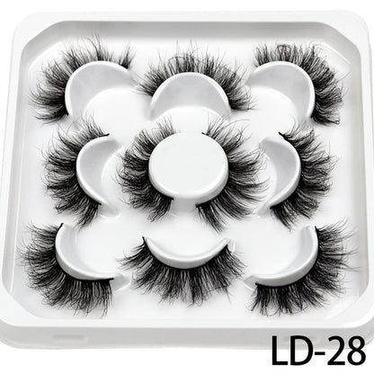 5 Pairs 25mm 3D Mink Lashes Bulk Russian Volume Fluffy Natural False Eyelashes Thick Dramatic Mink Eyelashes Wholesale maquiagem