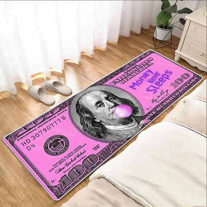Dollar Money Motorcycle Display Carpet Work Floor Garage Racing Electric Vehicle Mat Entrance Doormat Living Room Rug Home Decor