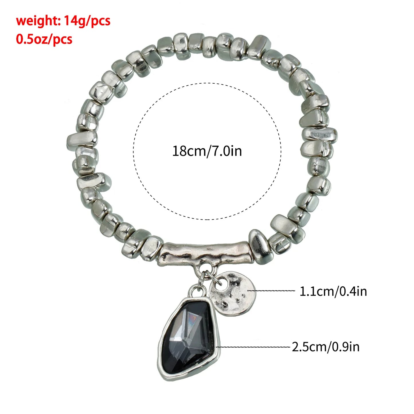 Faceted Pendant Set Necklace & Bracelet Sparkling Metal Jewelry Elegant Cut Crystal Gift for Women Luxe