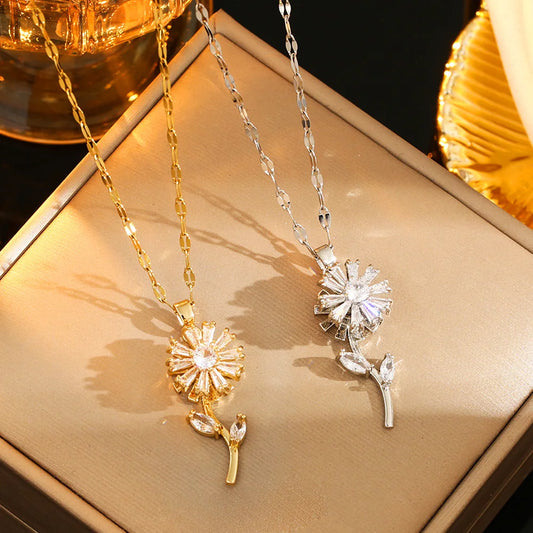 JUWANG Elegant Simple Double Layer Lady Necklaces Temperament Exquisite Stars Shine Zircon Necklace Engagement Luxury Jewelry