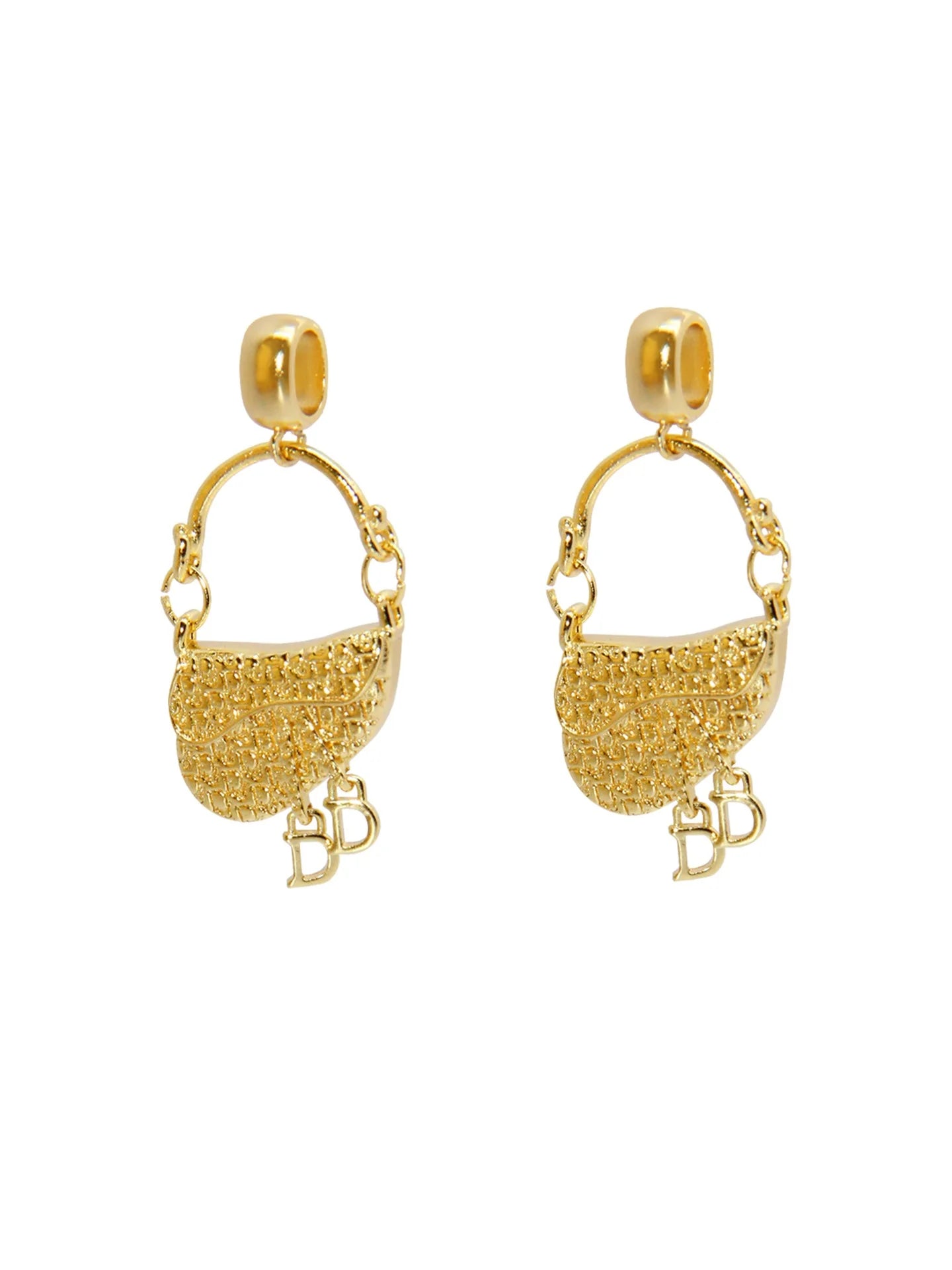 Women's Jewelry, French Luxury Gold-plated, Saddle Bag Pendant Earrings & Necklace, Elegant Versatile, Stylish Hot Sale