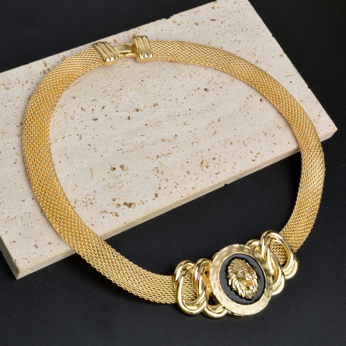 Luxury Dubai Jewelry Set for Women 18k Gold Plated Lion Necklace Bracelet Ring Earrings Bridal Wedding Jewellery Accessories