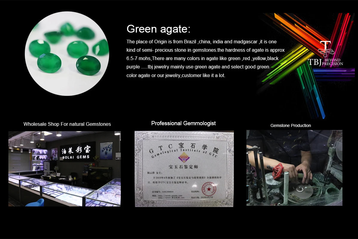 Charming Jewlery set natural  Green agate rings earring 925 sterling silver  for women wife luxury design anniversary party gift