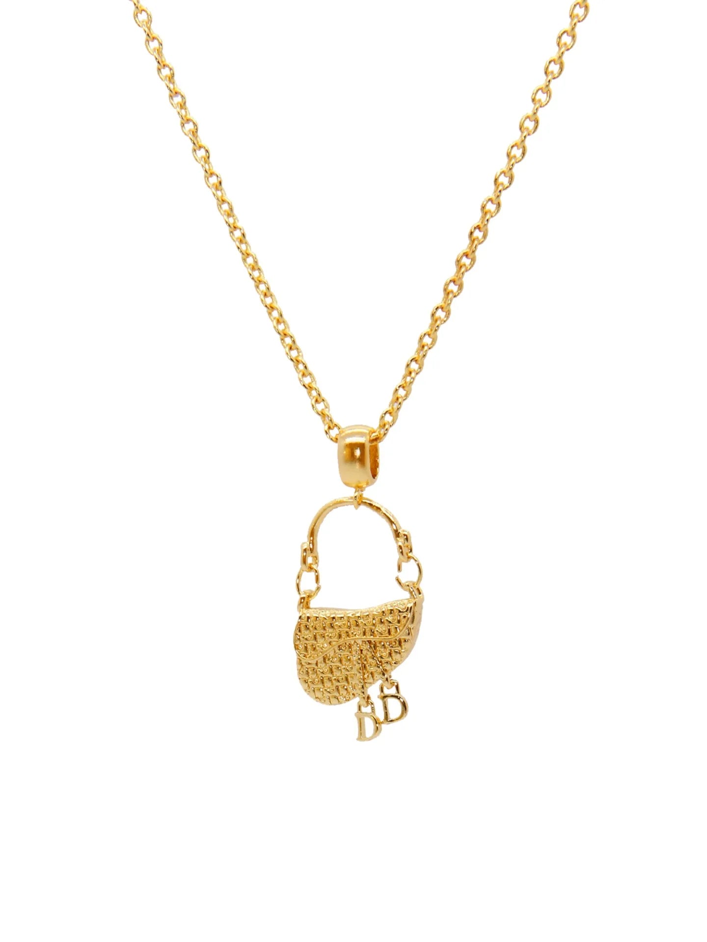 Women's Jewelry, French Luxury Gold-plated, Saddle Bag Pendant Earrings & Necklace, Elegant Versatile, Stylish Hot Sale